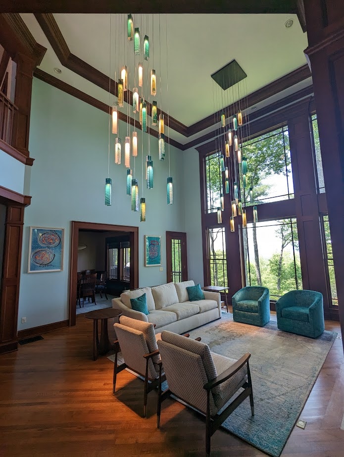 Grand Living Room with Custom Lighting